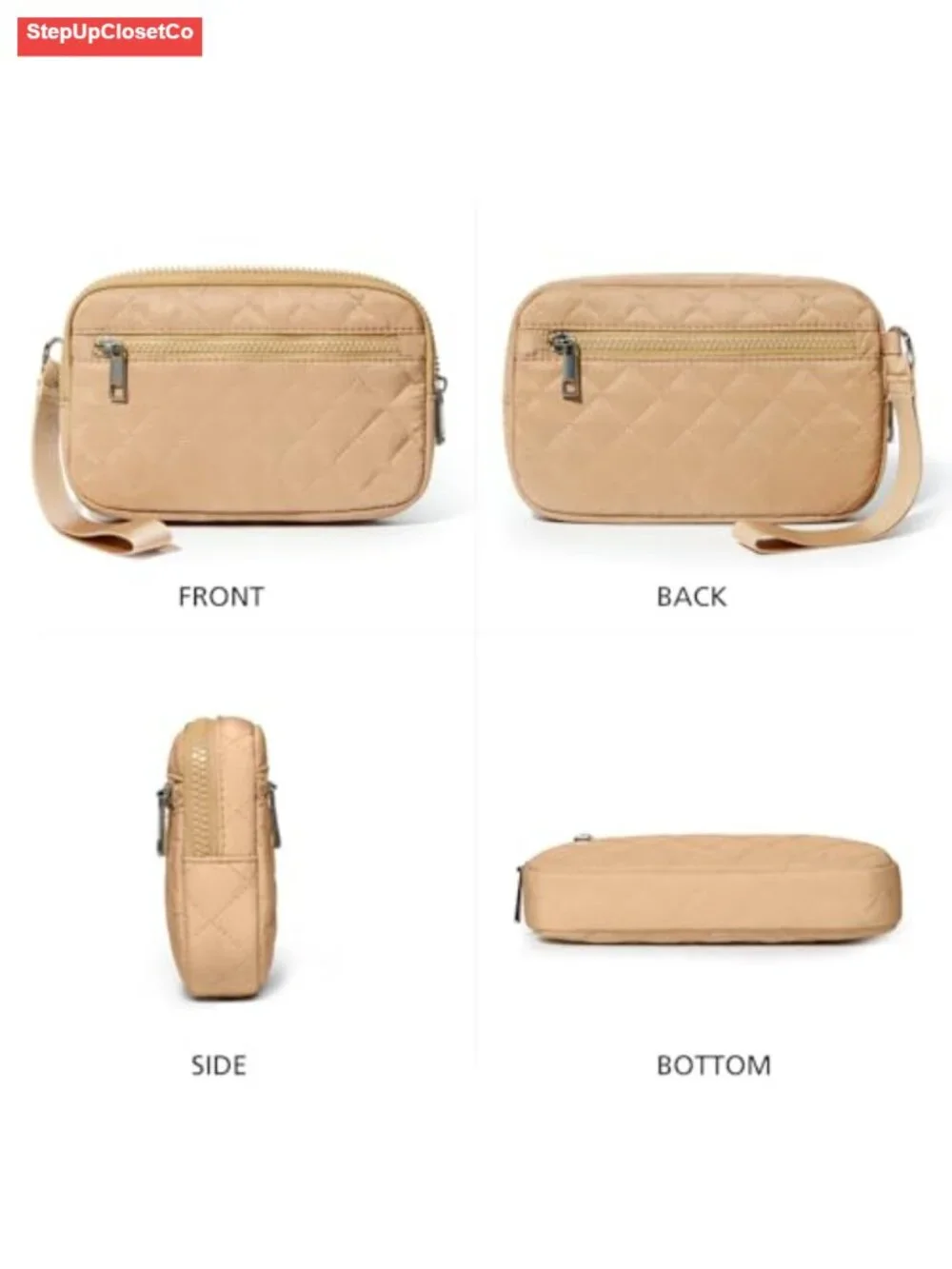RFID Blocking Wristlet Wallet with Zipper Pockets for Women